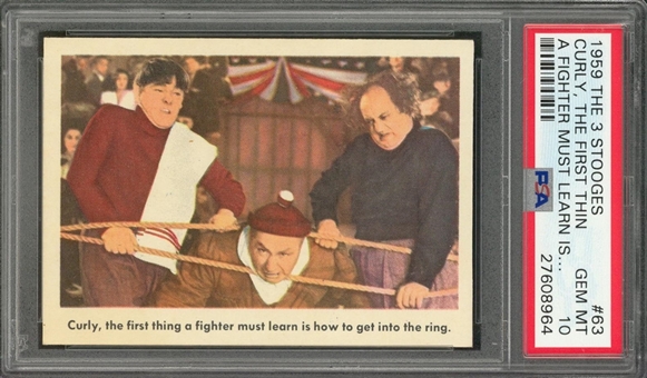 1959 Fleer "Three Stooges" #63 "Curly, The First… " – PSA GEM MT 10 